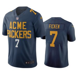 Amazing Green Bay Packers #7 Sam Ficken Navy Vapor Limited City Edition NFL Jersey