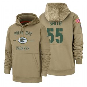 Amazing Impressive Green Bay Packers #55 Za'Darius Smith Tan 2019 Salute To Service Name & Number Sideline Therma Pullover Hoodie