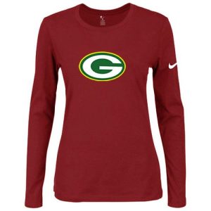 Amazing Impressive Women's Green Bay Packers Of The City Long Sleeve Tri Blend NFL T Shirt Red