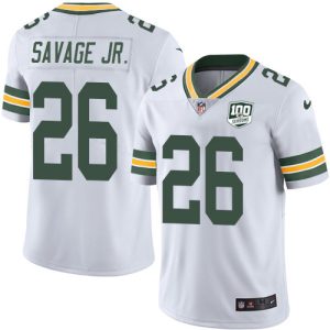 Amazing Magnificent Smart Packers #26 Darnell Savage Jr. White Men's 100th Season Stitched NFL Vapor Untouchable Limited Jersey