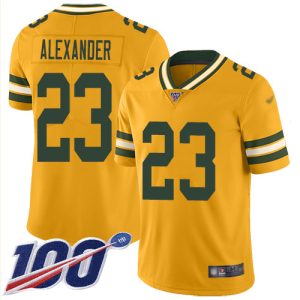 Amazing Packers #23 Jaire Alexander Gold Youth Stitched NFL Limited Inverted Legend 100th Season Jersey