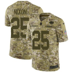 Amazing Packers #25 Keisean Nixon Camo Men's Stitched NFL Limited 2018 Salute To Service Jersey