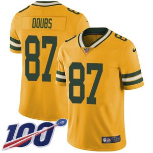 Amazing Packers #87 Romeo Doubs Yellow Men's Stitched NFL Limited Rush 100th Season Jersey