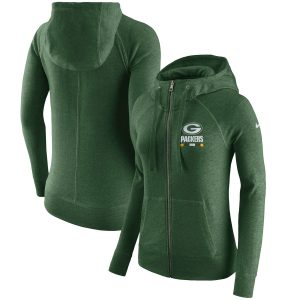 Amazing Smart Brilliant Green Bay Packers Women's Gym Vintage Full Zip Hoodie Green