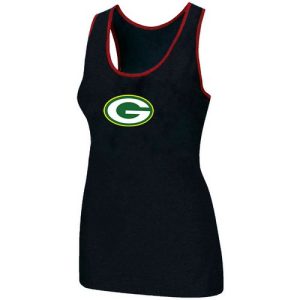 Amazing Spectacular Women's Green Bay Packers Big Logo Tri Blend Racerback Stretch Tank Top Black
