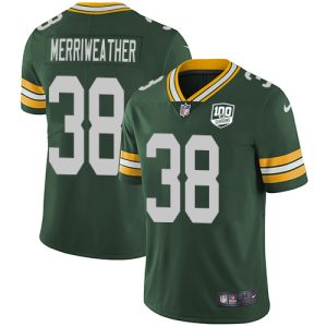 Amazing Trendy Pretty Packers #38 Ellis Merriweather Green Team Color Youth 100th Season Stitched NFL Vapor Untouchable Limited Jersey