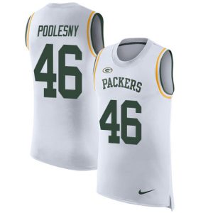 Amazing Unique Beautiful Packers #46 Jack Podlesny White Men's Stitched NFL Limited Rush Tank Top Jersey