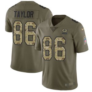 Awesome Fabulous Marvelous Packers #86 Malik Taylor Olive/Camo Men's Stitched NFL Limited 2017 Salute To Service Jersey