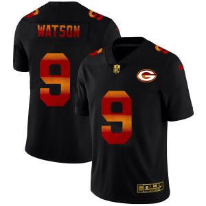Awesome Graceful Green Bay Packers #9 Christian Watson Men's Black Red Orange Stripe Vapor Limited NFL Jersey