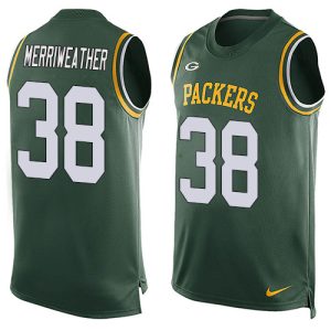 Awesome Pretty Packers #38 Ellis Merriweather Green Team Color Men's Stitched NFL Limited Tank Top Jersey
