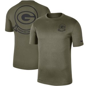 Awesome Stunning Men's Green Bay Packers Olive 2019 Salute to Service Sideline Seal Legend Performance T Shirt