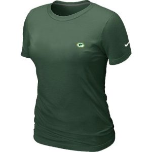 Awesome Women's Green Bay Packers Chest Embroidered Logo T Shirt Green