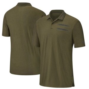 Beautiful Amazing Green Bay Packers Salute to Service Sideline Polo Olive