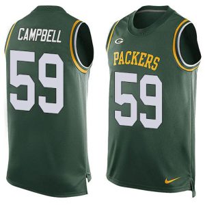 Beautiful Awesome Superb Packers #59 De'Vondre Campbell Green Team Color Men's Stitched NFL Limited Tank Top Jersey