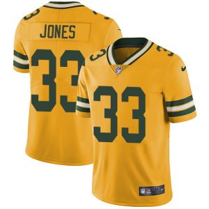 Beautiful Awesome Trendy Packers #33 Aaron Jones Yellow Men's Stitched NFL Limited Rush Jersey