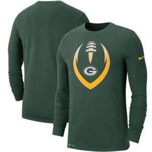 Beautiful Fantastic Green Bay Packers Fan Gear Modern Icon Performance Long Sleeve T Shirt Green