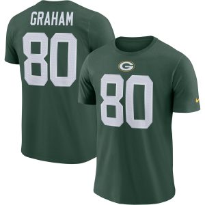 Beautiful Green Bay Packers #80 Jimmy Graham Player Pride Name & Number Performance T Shirt Green