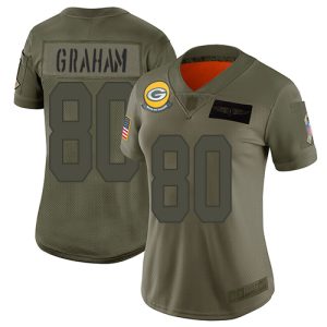 Beautiful Packers #80 Jimmy Graham Camo Women's Stitched NFL Limited 2019 Salute to Service Jersey