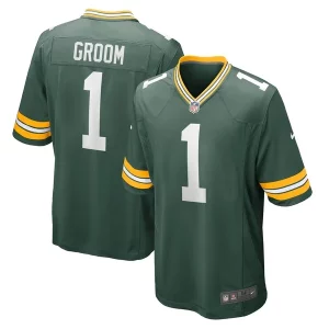 Beautiful Trendy Number 1 Groom Green Bay Packers Nike Game Jersey Green