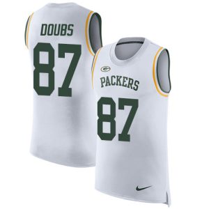 Beautiful Unique Packers #87 Romeo Doubs White Men's Stitched NFL Limited Rush Tank Top Jersey