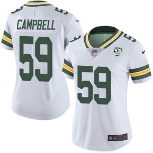 Brilliant Beautiful Packers #59 De'Vondre Campbell White Women's 100th Season Stitched NFL Vapor Untouchable Limited Jersey