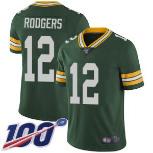 Brilliant Fantastic Packers #12 Aaron Rodgers Green Team Color Men's Stitched NFL 100th Season Vapor Limited Jersey