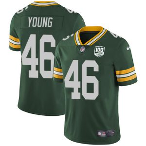 Brilliant Modern Graceful Packers #46 Christian Young Green Team Color Men's 100th Season Stitched NFL Vapor Untouchable Limited Jersey