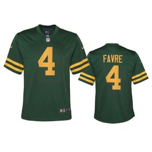 Brilliant Modern Green Bay Packers #4 Brett Favre Youth Alternate Game Player NFL Jersey Green