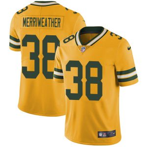 Brilliant Packers #38 Ellis Merriweather Yellow Men's Stitched NFL Limited Rush Jersey