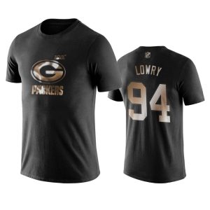 Brilliant Packers #94 Dean Lowry Black NFL Black Golden 100th Season T Shirts