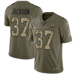 Brilliant Trendy Unique Packers #37 Josh Jackson Olive/Camo Men's Stitched NFL Limited 2017 Salute To Service Jersey