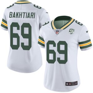 Charming Incredible Packers #69 David Bakhtiari White Women's 100th Season Stitched NFL Vapor Untouchable Limited Jersey