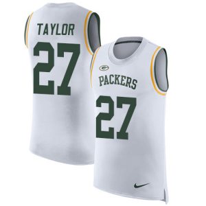 Charming Packers #27 Patrick Taylor White Men's Stitched NFL Limited Rush Tank Top Jersey