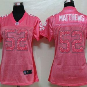 Charming Smart Packers #52 Clay Matthews Pink Sweetheart Women's NFL Game Jersey
