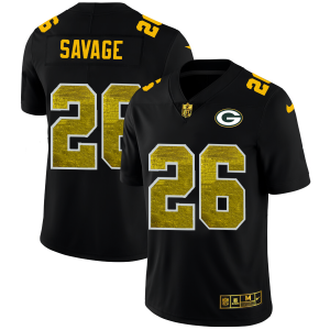 Classy Awesome Green Bay Packers #26 Darnell Savage Jr. Men's Black Golden Sequin Vapor Limited NFL Jersey