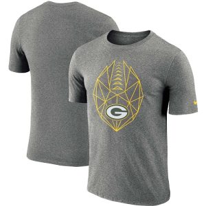 Classy Graceful Men's Green Bay Packers Heathered Charcoal Fan Gear Icon Performance T Shirt