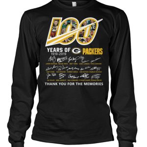 Classy Green Bay Packers 100 Seasons Memories Long Sleeve T Shirt Black