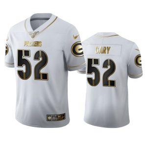 Classy Green Bay Packers #52 Rashan Gary Men's White Golden Edition Vapor Limited NFL 100 Jersey