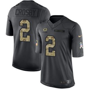 Classy Incredible Packers #2 Mason Crosby Black Men's Stitched NFL Limited 2016 Salute To Service Jersey