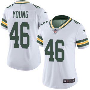 Classy Packers #46 Christian Young White Women's Stitched NFL Vapor Untouchable Limited Jersey