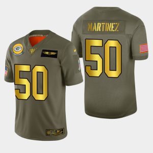 Classy Packers #50 Blake Martinez Men's Olive Gold 2019 Salute to Service NFL 100 Limited Jersey