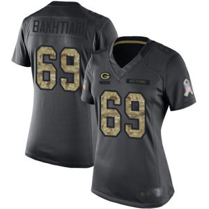 Classy Terrific Packers #69 David Bakhtiari Black Women's Stitched NFL Limited 2016 Salute to Service Jersey