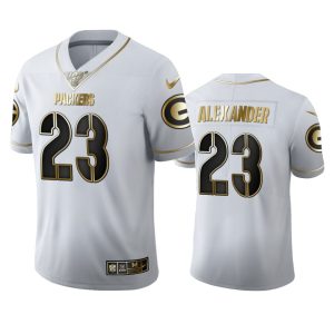 Comfortable Elegant Green Bay Packers #23 Jaire Alexander Men's White Golden Edition Vapor Limited NFL 100 Jersey