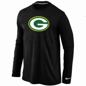 Comfortable Fabulous Green Bay Packers Logo Long Sleeve T Shirt Black