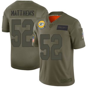 Comfortable Handy Packers #52 Clay Matthews Camo Men's Stitched NFL Limited 2019 Salute To Service Jersey