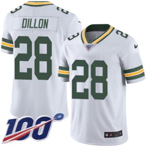 Comfortable Luxurious Outstanding Packers #28 AJ Dillon White Men's Stitched NFL 100th Season Vapor Untouchable Limited Jersey
