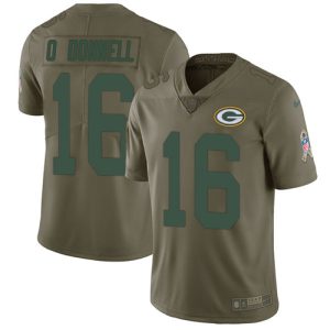Comfortable Marvelous Packers #16 Pat O'Donnell Olive Youth Stitched NFL Limited 2017 Salute To Service Jersey