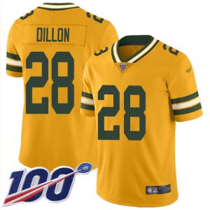 Comfortable Modern Packers #28 AJ Dillon Gold Men's Stitched NFL Limited Inverted Legend 100th Season Jersey