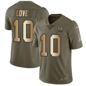 Comfortable Terrific Packers #10 Jordan Love Olive/Gold Youth Stitched NFL Limited 2017 Salute To Service Jersey