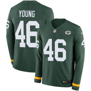 Cool Luxurious Packers #46 Christian Young Green Team Color Men's Stitched NFL Limited Therma Long Sleeve Jersey